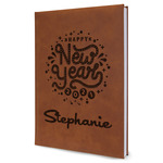 Happy New Year Leather Sketchbook - Large - Single Sided (Personalized)