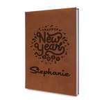 Happy New Year Leather Sketchbook - Small - Double Sided (Personalized)