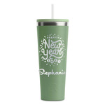 Happy New Year RTIC Everyday Tumbler with Straw - 28oz - Light Green - Single-Sided (Personalized)