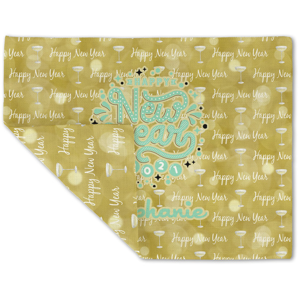 Custom Happy New Year Double-Sided Linen Placemat - Single w/ Name or Text