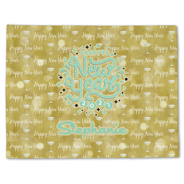 Custom Happy New Year Single-Sided Linen Placemat - Single w/ Name or Text