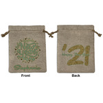 Happy New Year Medium Burlap Gift Bag - Front & Back (Personalized)