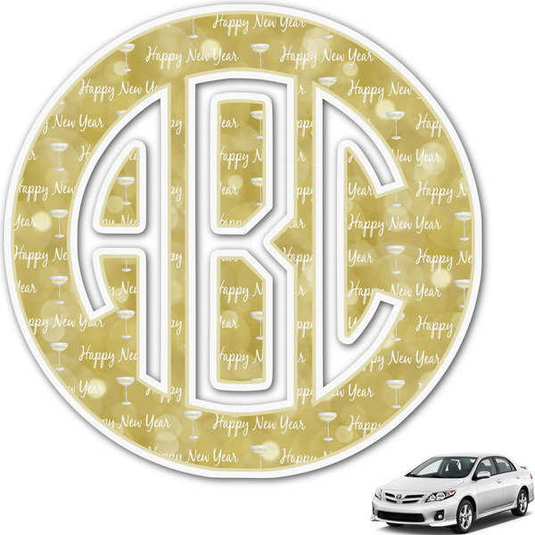 Custom Happy New Year Monogram Car Decal (Personalized)