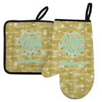 Happy New Year Left Oven Mitt & Pot Holder Set w/ Name or Text