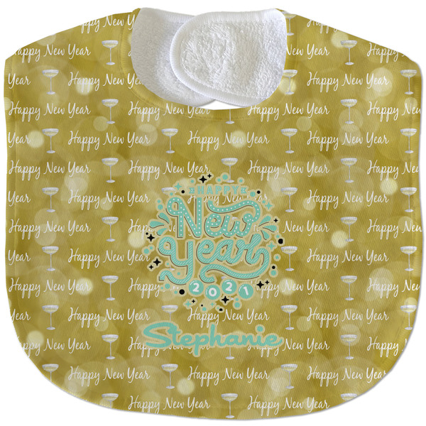 Custom Happy New Year Velour Baby Bib w/ Name or Text