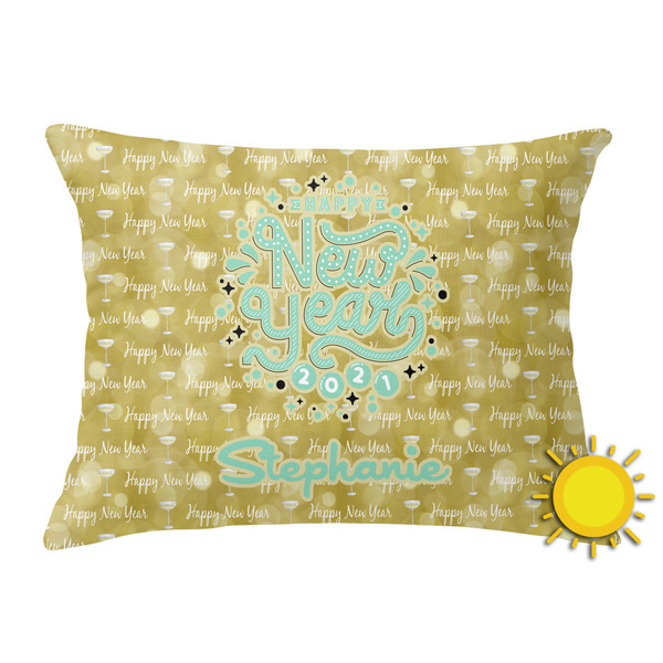 Custom Happy New Year Outdoor Throw Pillow (Rectangular) w/ Name or Text