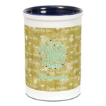 Happy New Year Ceramic Pencil Holders - Blue