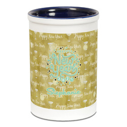 Happy New Year Ceramic Pencil Holders - Blue