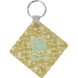 Happy New Year Diamond Plastic Keychain w/ Name or Text