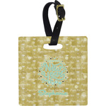 Happy New Year Plastic Luggage Tag - Square w/ Name or Text