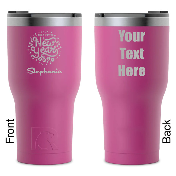 Custom Happy New Year RTIC Tumbler - Magenta - Laser Engraved - Double-Sided (Personalized)