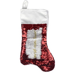 Happy New Year Reversible Sequin Stocking - Red (Personalized)