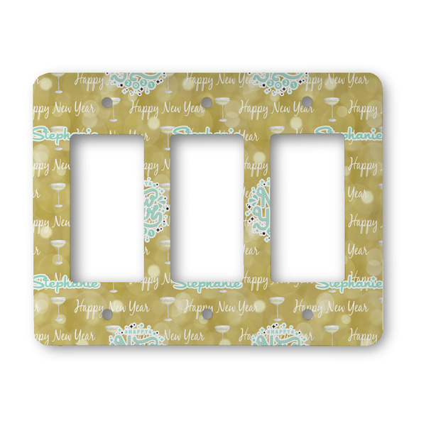 Custom Happy New Year Rocker Style Light Switch Cover - Three Switch (Personalized)