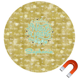 Happy New Year Round Car Magnet - 6" (Personalized)