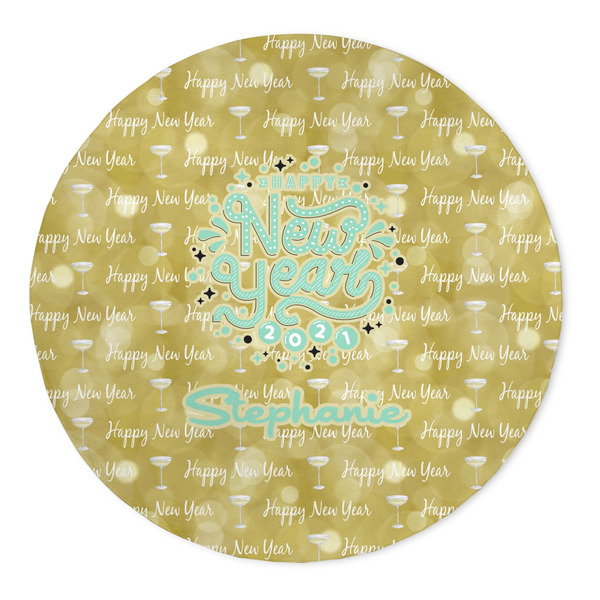 Custom Happy New Year 5' Round Indoor Area Rug (Personalized)