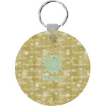 Happy New Year Round Plastic Keychain (Personalized)