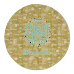 Happy New Year Round Linen Placemat - Single Sided (Personalized)