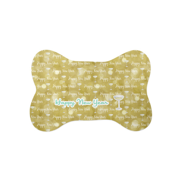 Custom Happy New Year Bone Shaped Dog Food Mat (Small) (Personalized)