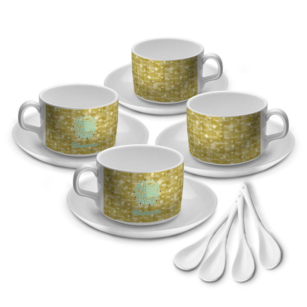 Custom Happy New Year Tea Cup - Set of 4 (Personalized)