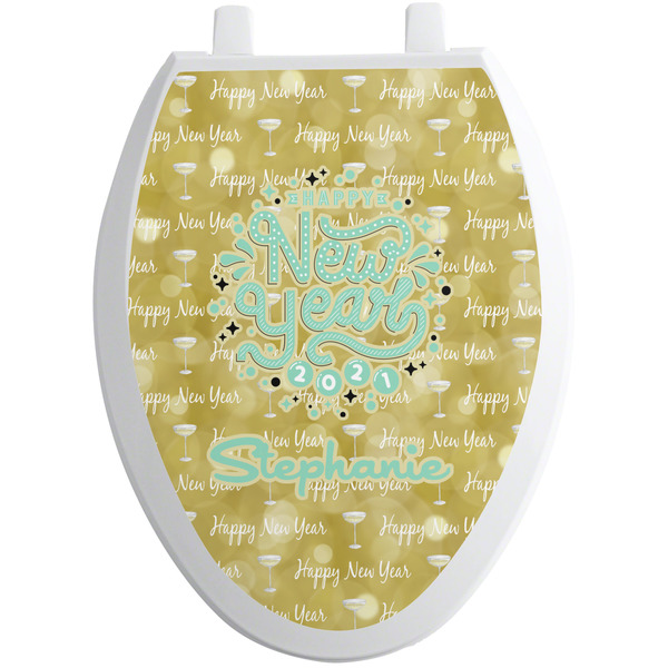 Custom Happy New Year Toilet Seat Decal - Elongated (Personalized)