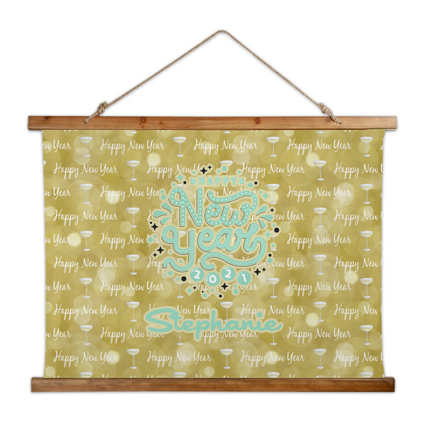 Custom Happy New Year Wall Hanging Tapestry - Wide (Personalized)