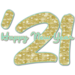 Happy New Year Name & Initial Decal - Up to 9"x9" (Personalized)