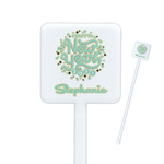 Happy New Year Square Plastic Stir Sticks - Single Sided (Personalized)