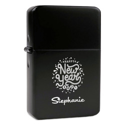 Happy New Year Windproof Lighter - Black - Single Sided (Personalized)