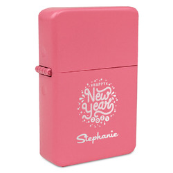 Happy New Year Windproof Lighter - Pink - Single Sided & Lid Engraved (Personalized)