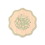 Happy New Year Genuine Maple or Cherry Wood Sticker