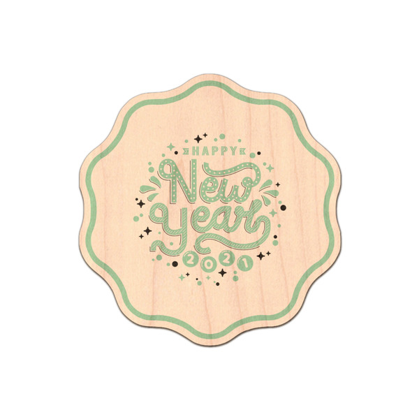 Custom Happy New Year Genuine Maple or Cherry Wood Sticker