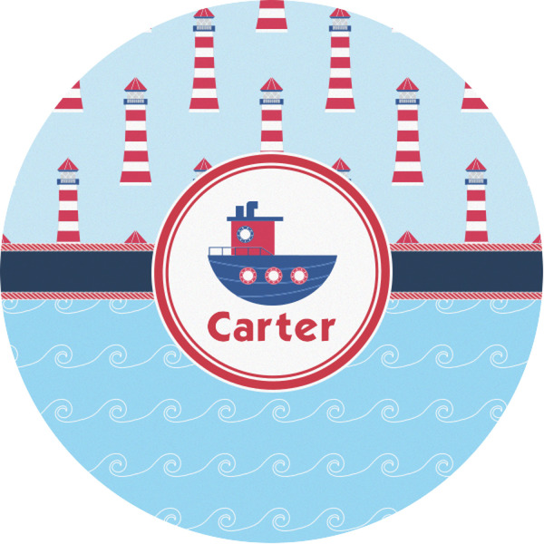 Custom Light House & Waves Multipurpose Round Labels - 1" (Personalized)