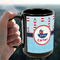 Light House & Waves 15oz. Black Mug - LIFESTYLE