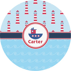 Light House & Waves Multipurpose Round Labels - Custom Sized (Personalized)