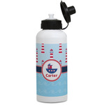 Light House & Waves Water Bottles - Aluminum - 20 oz - White (Personalized)