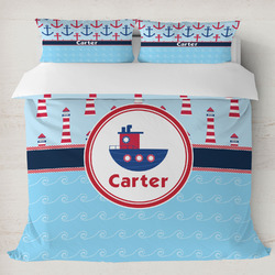 Light House & Waves Duvet Cover Set - King (Personalized)