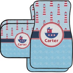 Light House & Waves Car Floor Mats Set - 2 Front & 2 Back (Personalized)