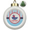 Light House & Waves Ceramic Christmas Ornament - Xmas Tree (Front View)