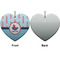 Light House & Waves Ceramic Flat Ornament - Heart Front & Back (APPROVAL)