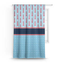 Light House & Waves Curtain Panel - Custom Size