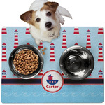 Light House & Waves Dog Food Mat - Medium w/ Name or Text