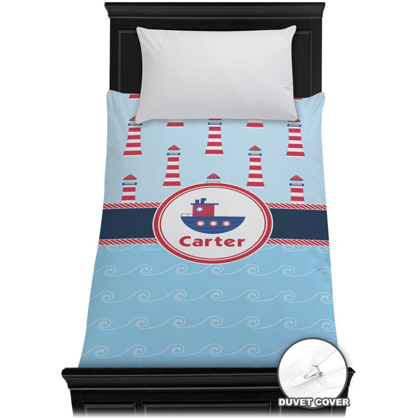 Custom Light House & Waves Duvet Cover - Twin XL (Personalized)