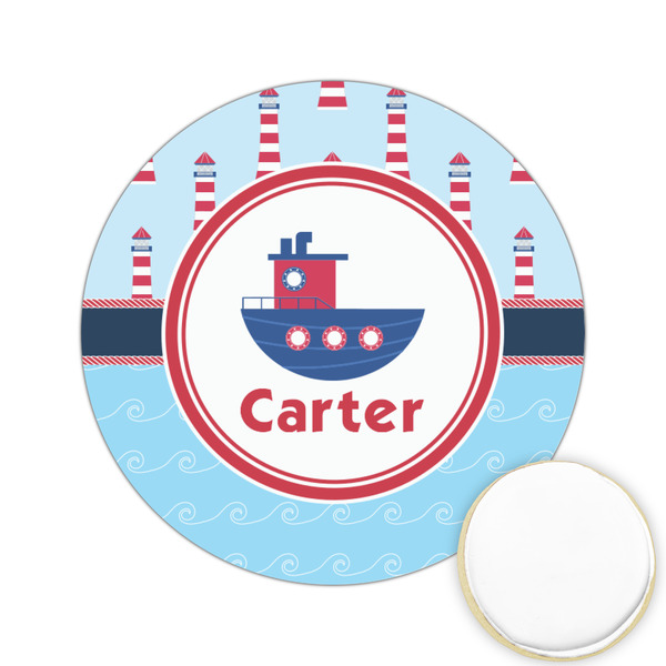 Custom Light House & Waves Printed Cookie Topper - 2.15" (Personalized)