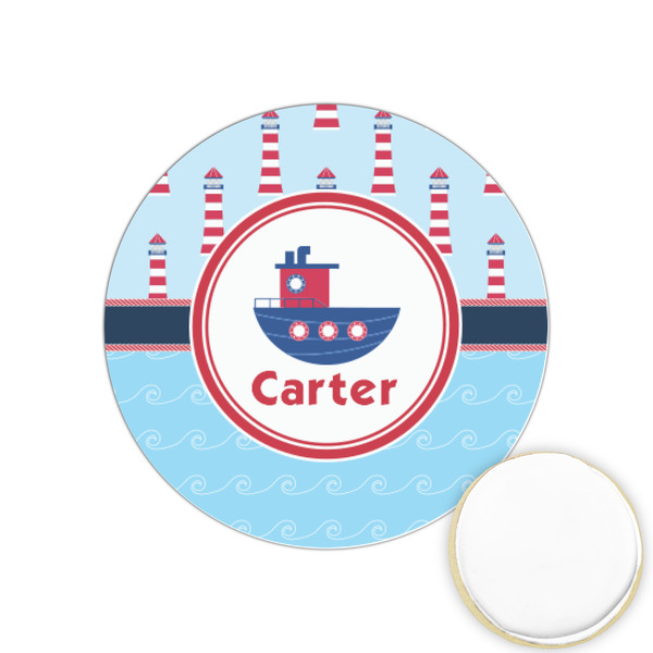 Custom Light House & Waves Printed Cookie Topper - 1.25" (Personalized)