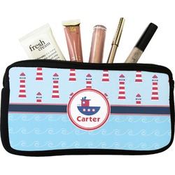 Light House & Waves Makeup / Cosmetic Bag - Small (Personalized)