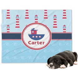 Light House & Waves Dog Blanket - Large (Personalized)