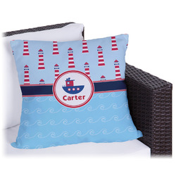 Light House & Waves Outdoor Pillow - 16" (Personalized)