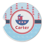 Light House & Waves Sandstone Car Coaster - Single (Personalized)