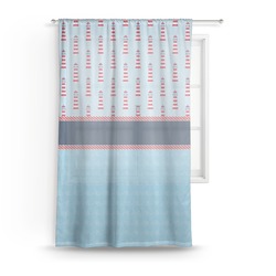 Light House & Waves Sheer Curtain - 50"x84"