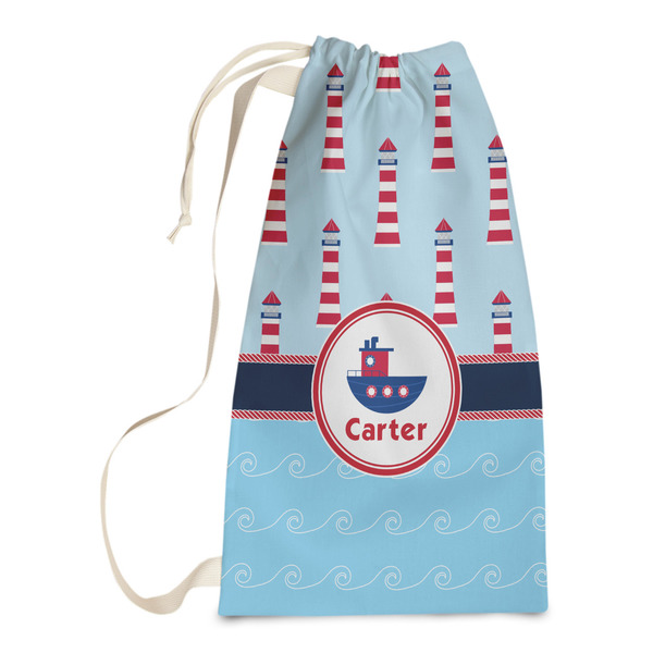 Custom Light House & Waves Laundry Bags - Small (Personalized)